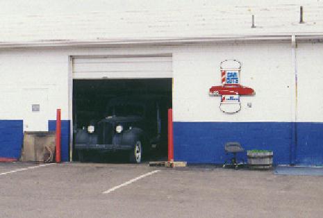 My hearse going into CAR CUTS a hot rod shop